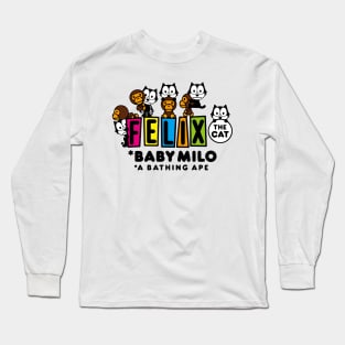 A bathing the cat face gift for fans Long Sleeve T-Shirt